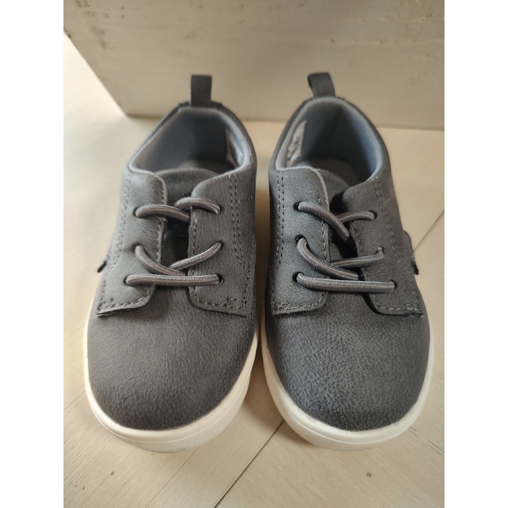 OshKosh Bgosh Putney Gray Faux Leather Toddler‎ Sneakers Size 6M OF20K11H